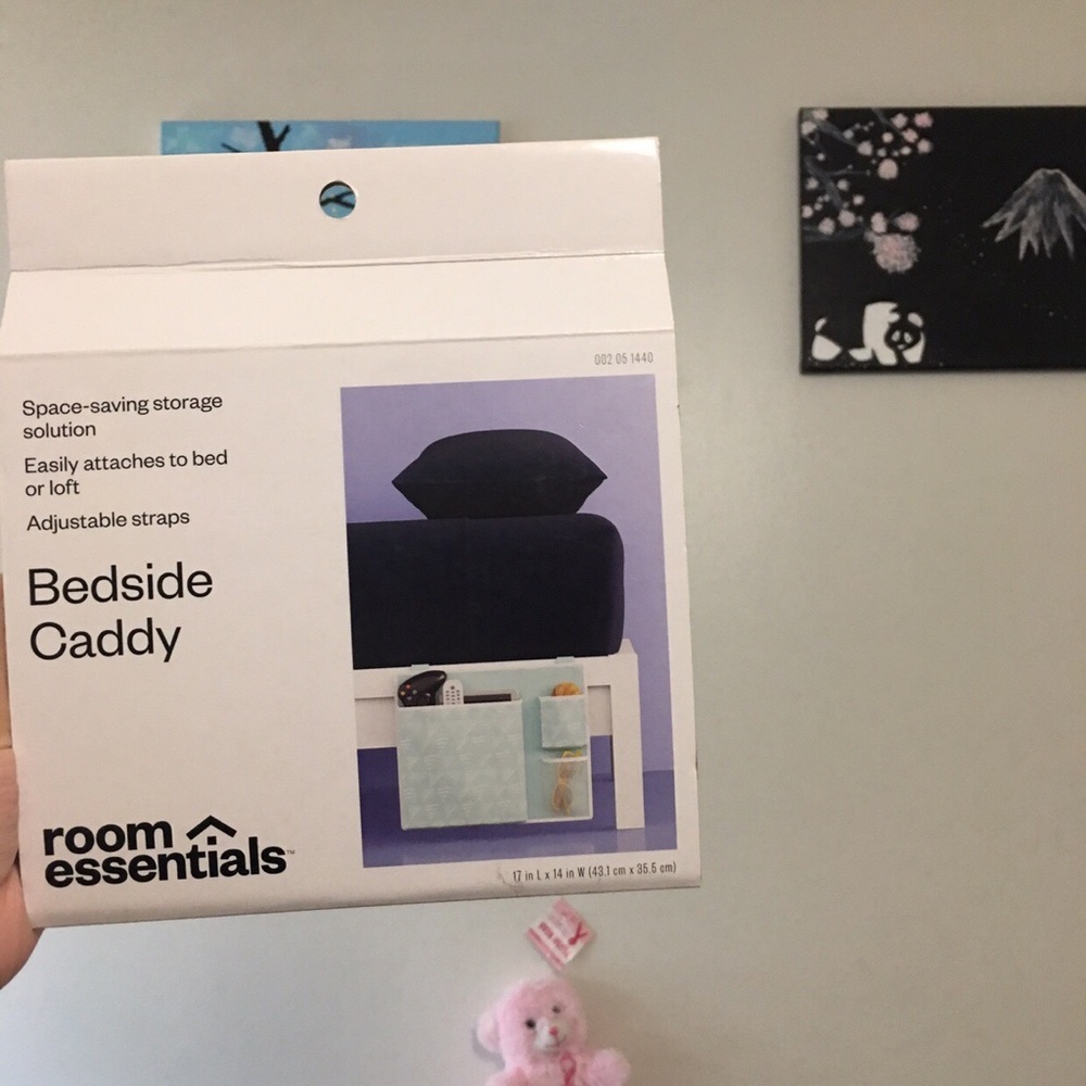 Light blue bedside caddy